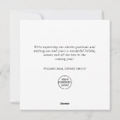 Elegante Minimalistische Weihnachtsgrüße Feiertagskarte (Rückseite)