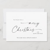 Elegante Minimalistische Weihnachtsgrüße Feiertagskarte (Vorderseite)