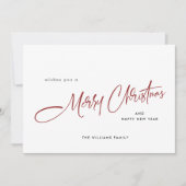 Elegante Minimalistische Weihnachtsgrüße Feiertagskarte (Vorderseite)