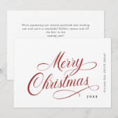 Elegante Minimalistische Weihnachtsgrüße Feiertagskarte (Vorne/Hinten)