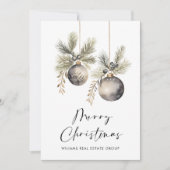 Elegante Minimalistische Weihnachtsgrüße Feiertagskarte (Vorderseite)