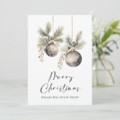 Elegante Minimalistische Weihnachtsgrüße Feiertagskarte (Stehend Vorderseite)