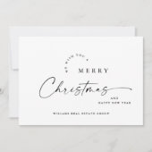 Elegante Minimalistische Weihnachtsgrüße Feiertagskarte (Vorderseite)