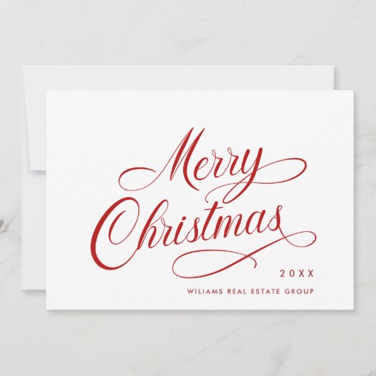 Elegante Minimalistische Weihnachtsgrüße Feiertagskarte (Vorderseite)