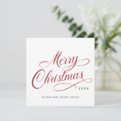 Elegante Minimalistische Weihnachtsgrüße Feiertagskarte (Stehend Vorderseite)