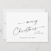 Elegante Minimalistische Weihnachtsgrüße Feiertagskarte (Vorderseite)