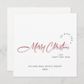 Elegante Minimalistische Weihnachtsgrüße Feiertagskarte (Vorne/Hinten)