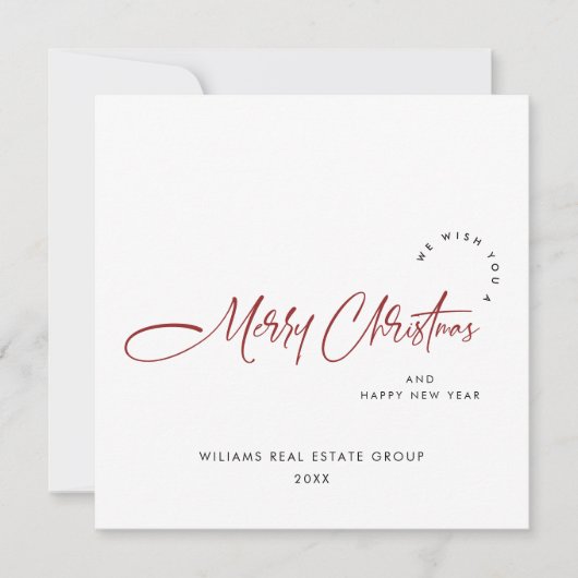 Elegante Minimalistische Weihnachtsgrüße Feiertagskarte (Vorderseite)