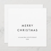 Elegante Minimalistische Weihnachtsgrüße Feiertagskarte (Vorne/Hinten)