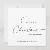 Elegante Minimalistische Weihnachtsgrüße Feiertagskarte (Vorderseite)