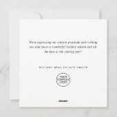 Elegante Minimalistische Weihnachtsgrüße Feiertagskarte (Rückseite)