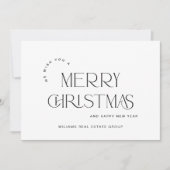 Elegante Minimalistische Weihnachtsgrüße Feiertagskarte (Vorderseite)