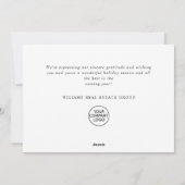 Elegante Minimalistische Weihnachtsgrüße Feiertagskarte (Rückseite)