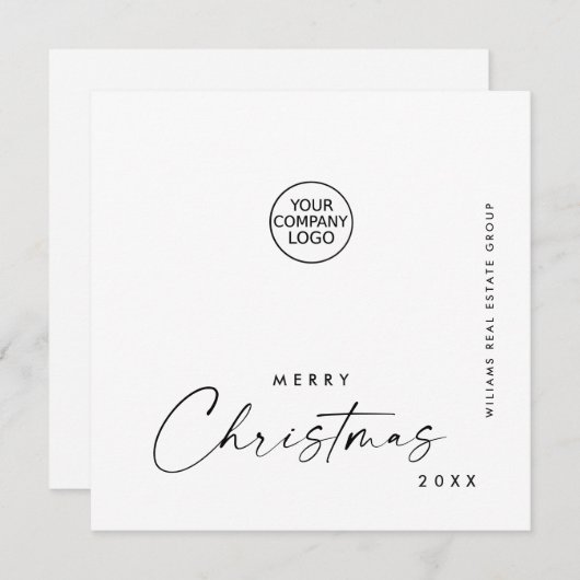 Elegante Minimalistische Weihnachtsgrüße Feiertagskarte (Vorne/Hinten)