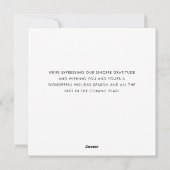 Elegante Minimalistische Weihnachtsgrüße Feiertagskarte (Rückseite)