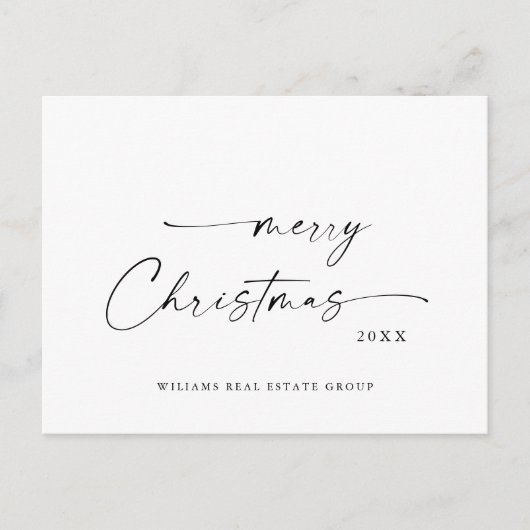 Elegante Minimalistische Weihnachtsgrüße Postkarte (Vorderseite)
