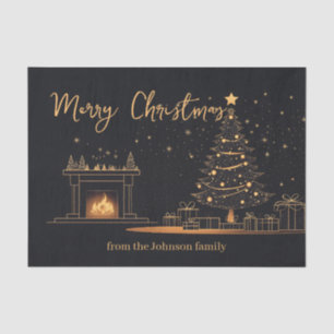 Elegante Minimalistische WeihnachtsIllustration Seidenpapier