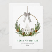 Elegante Minimalistische Weihnachtskomposition Feiertagskarte (Vorne/Hinten)