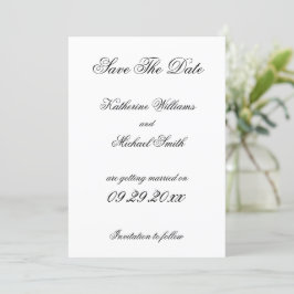 Elegante Minimalistische Weiße Hochzeit retten das Einladung