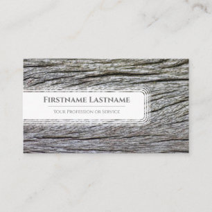 Elegante minimalistische weiße Rahmen auf Holzkorn Visitenkarte