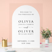 Elegante Minimalistische WELCOME Arched Wedding Acrylschild (Hochzeit)