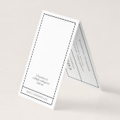 Elegante Minimalistische White Black Your Logo Han Visitenkarten (Rückseite)