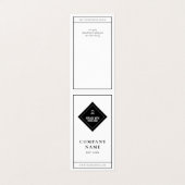 Elegante Minimalistische White Black Your Logo Han Visitenkarten (Außenseite Aufgefaltet)