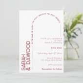 Elegante Minimalistische White Rose Einladung (Stehend Vorderseite)