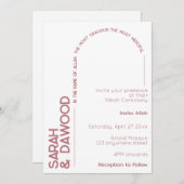 Elegante Minimalistische White Rose Einladung (Vorne/Hinten)