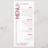 Elegante Minimalistische White Rose Menükarte (Vorderseite)