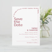 Elegante Minimalistische White Rose Save The Date (Stehend Vorderseite)