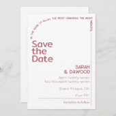 Elegante Minimalistische White Rose Save The Date (Vorne/Hinten)