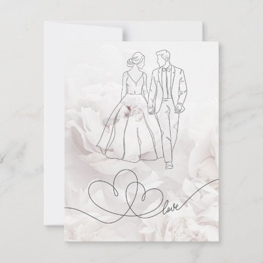 Elegante Minimalistische White Wedding Card (Vorderseite)
