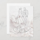 Elegante Minimalistische White Wedding Card (Vorne/Hinten)