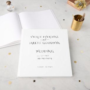 Elegante Minimalistische White Wedding Gästebuch