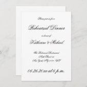 Elegante Minimalistische White Wedding Probe Einladung (Vorne/Hinten)