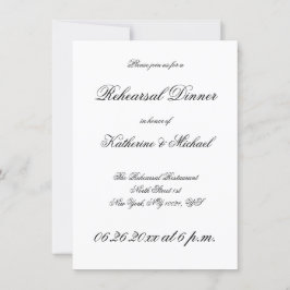 Elegante Minimalistische White Wedding Probe Einladung