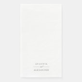 Elegante Minimalistische White Wedding Serviette (Vorderseite)