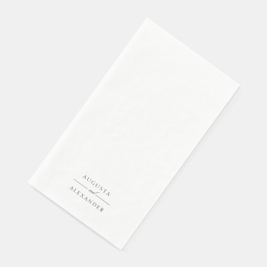 Elegante Minimalistische White Wedding Serviette (Ecke)