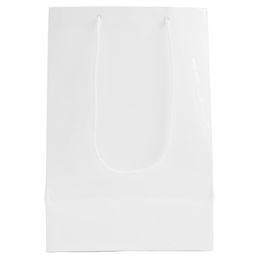 Elegante Minimalistische White Wedding Vielen Dank Mittlere Geschenktüte (Rückseite)