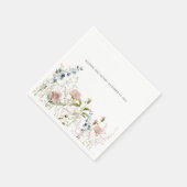 Elegante Minimalistische Wildblume Boho Wedding Serviette (Ecke)