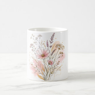Elegante minimalistische Wildblumen-Geburtstagsges Kaffeetasse