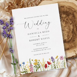 Elegante minimalistische wunderliche Wildblumenhoc Folieneinladung