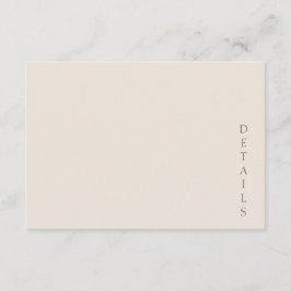 Elegante minimalistische Wüsten-Sand-Hochzeit Begleitkarte