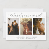 Elegante Minimalistischen 3 Fotos Vielen Dank für Dankeskarte (Vorderseite)