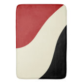 Elegante Minimalwelle in Rot, Schwarz und Cream Badematte (Vorderseite Vertikal)