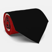 Elegante Minimalwelle in Rot, Schwarz und Cream Krawatte (Gerollt)