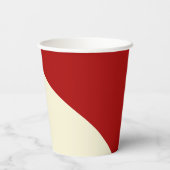 Elegante Minimalwelle in Rot, Schwarz und Cream Pappbecher (Rückseite)