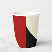 Elegante Minimalwelle in Rot, Schwarz und Cream Pappbecher (Rechts)