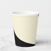 Elegante Minimalwelle in Rot, Schwarz und Cream Pappbecher (Vorderseite)